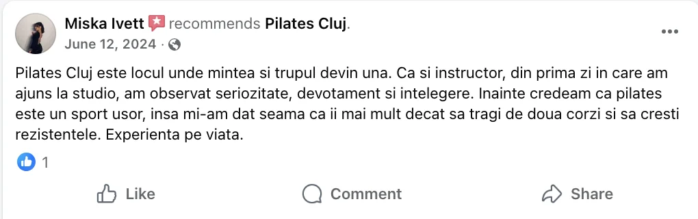 Recenzie Facebook - Miska Ivett