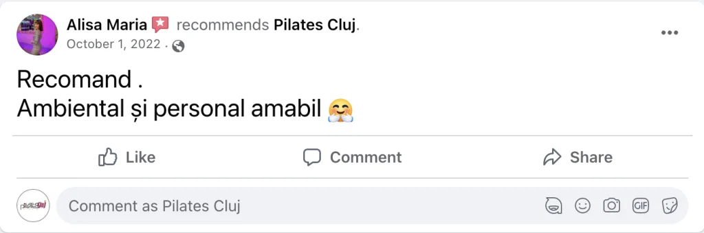 Recenzie Facebook - Alisa Maria